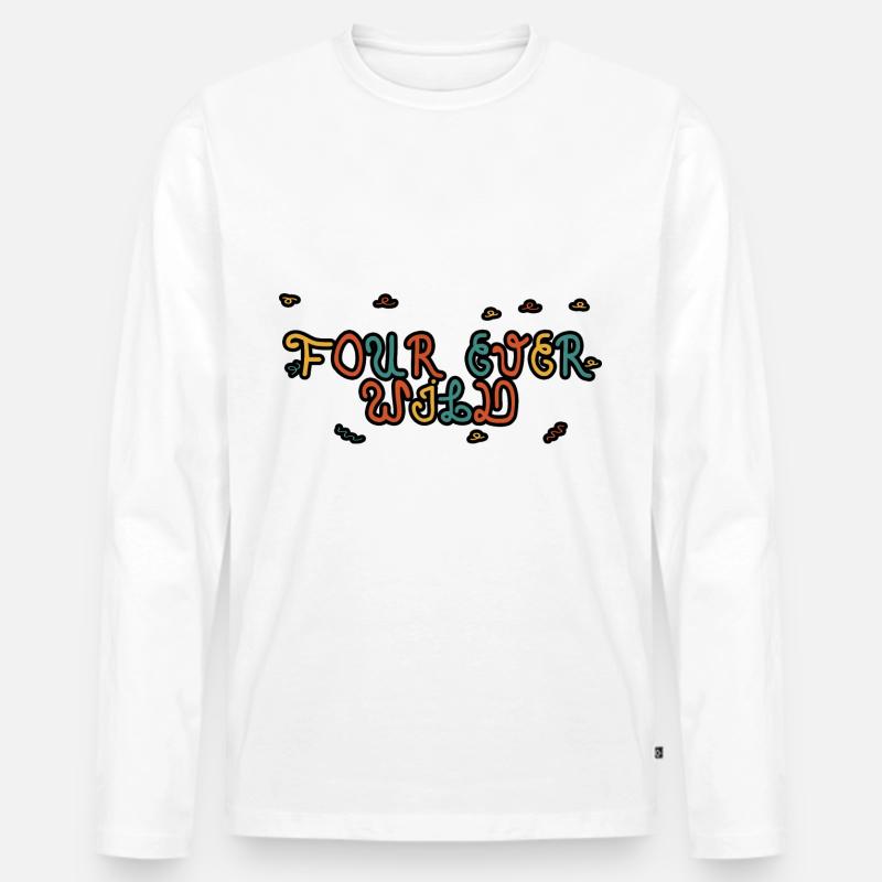 Four Ever Wild 25 - Männer Premium Bio Langarmshirt - Weiß