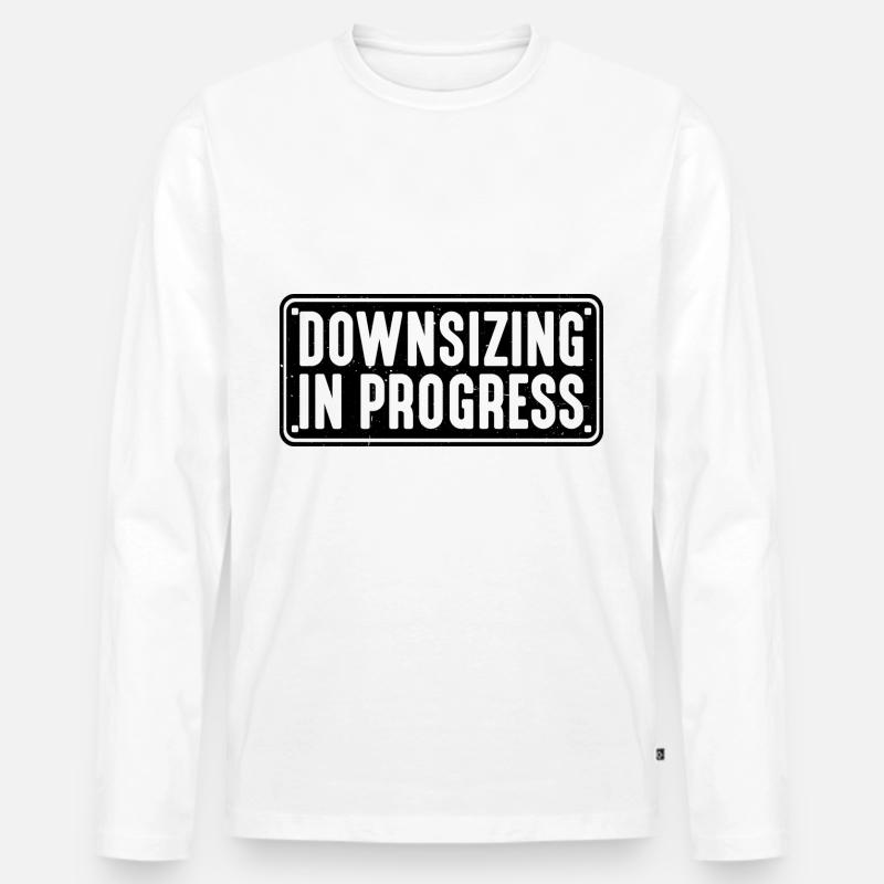 Downsizing In Progress 18 - Männer Premium Bio Langarmshirt - Weiß