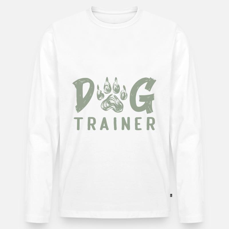 Dog Trainer - Männer Premium Bio Langarmshirt - Weiß