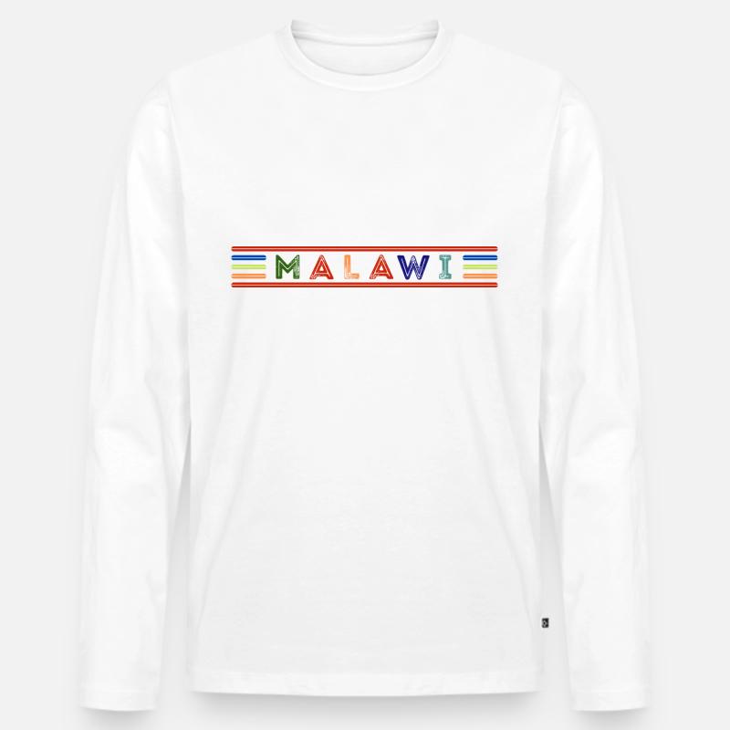 MALAWI - Männer Premium Bio Langarmshirt - Weiß