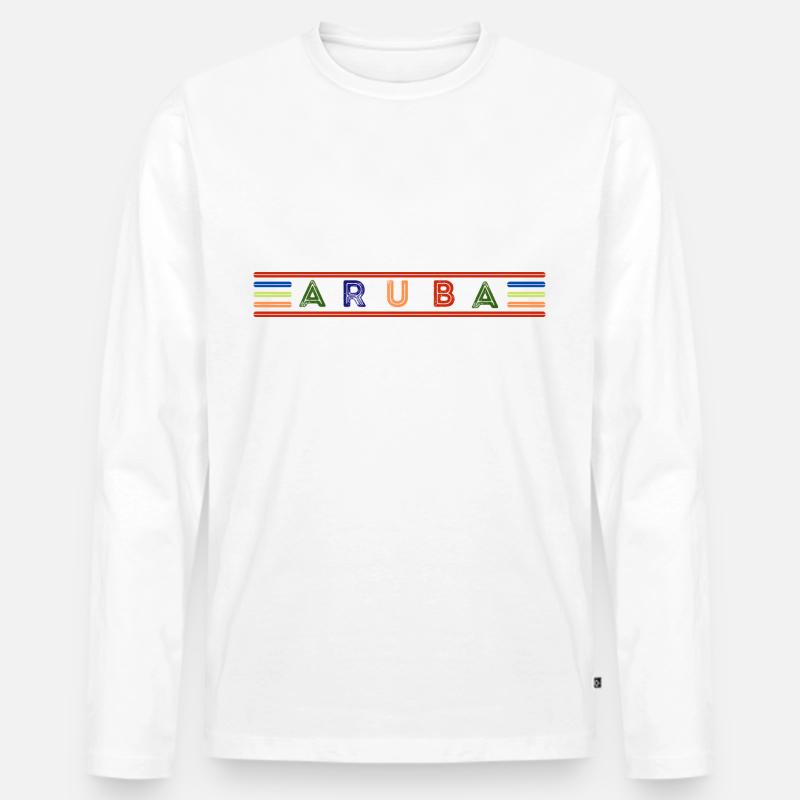 ARUBA - Männer Premium Bio Langarmshirt - Weiß
