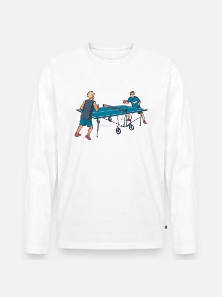 Ping-pong - T-shirt manches longues Premium bio Homme - blanc
