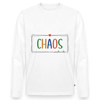 Chaos Coordinator stressed kindergarten educators - Men's Premium Organic Long Sleeve Shirt - white - Front - Nico (187cm)
