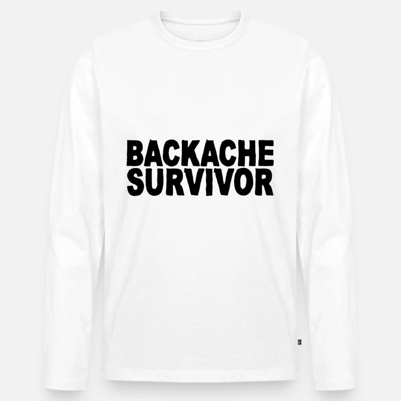 Backache Survivor - Männer Premium Bio Langarmshirt - Weiß