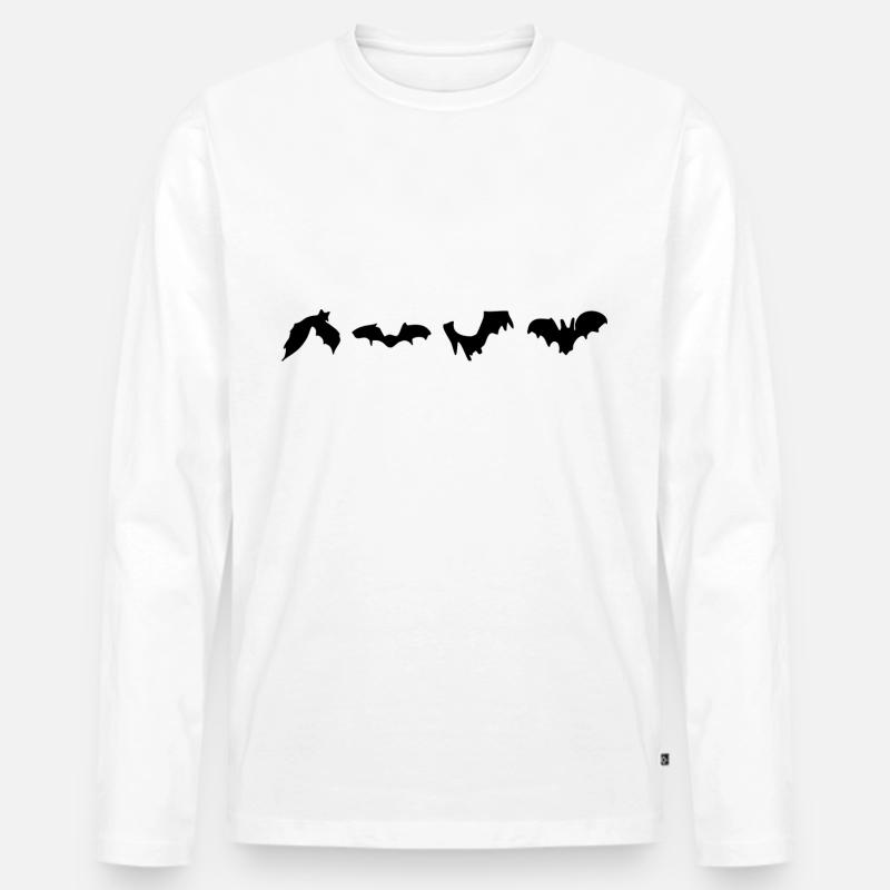 fledermäuse - Männer Premium Bio Langarmshirt - Weiß