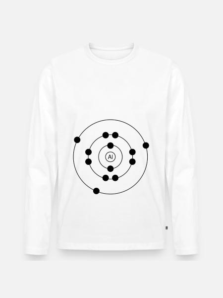 Atom - Männer Premium Bio Langarmshirt - Weiß