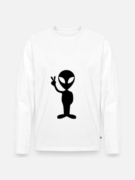 Alien - Men's Premium Organic Long Sleeve Shirt - white