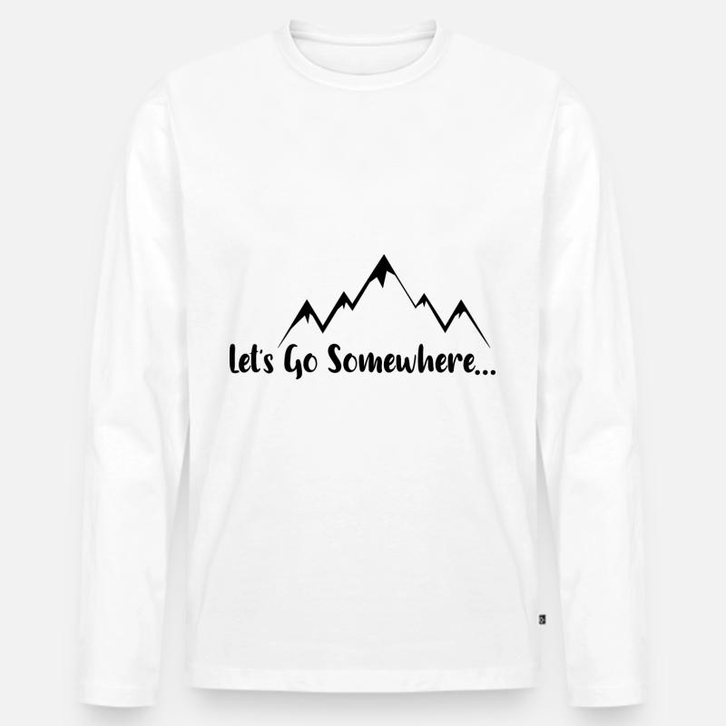 let's go somewhere - Männer Premium Bio Langarmshirt - Weiß