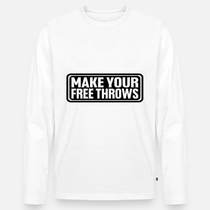 Make Your Free Throws 4 - Männer Premium Bio Langarmshirt - Weiß