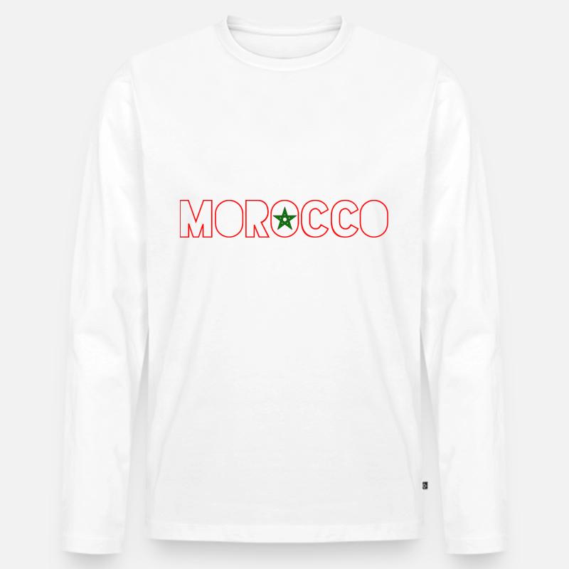 morocco - Männer Premium Bio Langarmshirt - Weiß