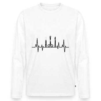 Heartbeat Surgeon Surgery Surgical Doctor Surgeons - Men's Premium Organic Long Sleeve Shirt - white - Front - Nico (187cm)