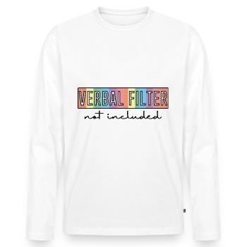 Filtre verbal non inclus 2 - T-shirt manches longues Premium bio Homme - blanc - Devant - Nico (187cm)
