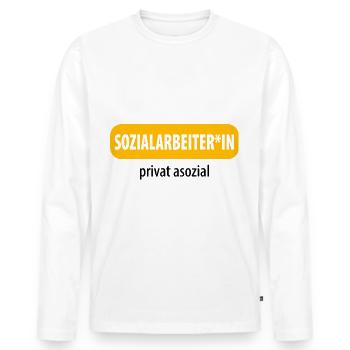 Soziale Arbeit - Männer Premium Bio Langarmshirt - Weiß - Vorne - Nico (187cm)