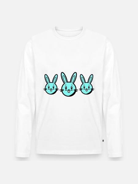 Bunny Easter Symbol - Men's Premium Organic Long Sleeve Shirt - white
