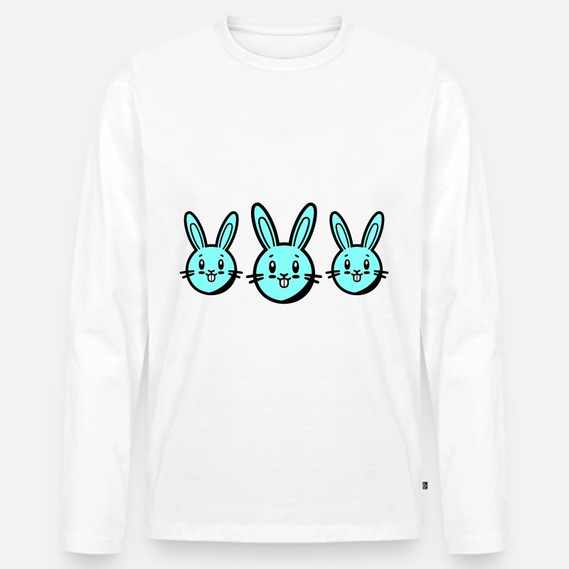Hase Ostern Symbol - Männer Premium Bio Langarmshirt - Weiß