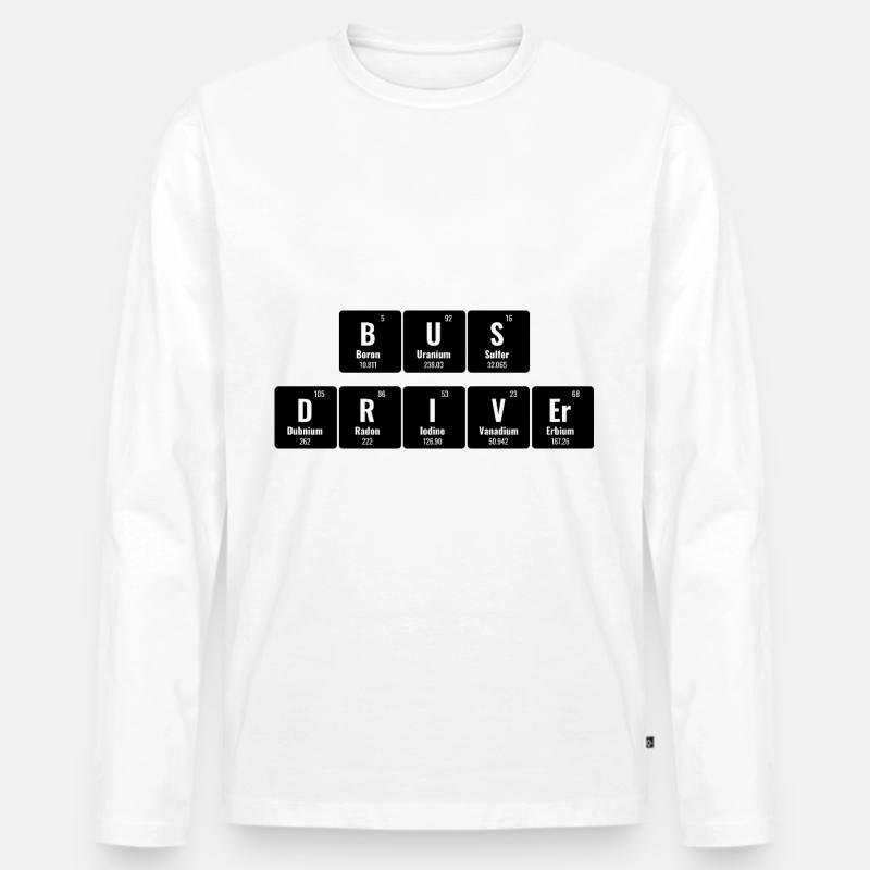 Periodensystem der Elemente Schulbusfahrer - Männer Premium Bio Langarmshirt - Weiß