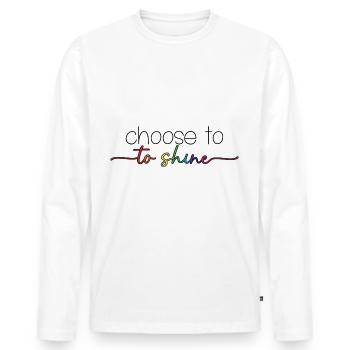 Choose To Shine 2 - Men's Premium Organic Long Sleeve Shirt - white - Front - Nico (187cm)