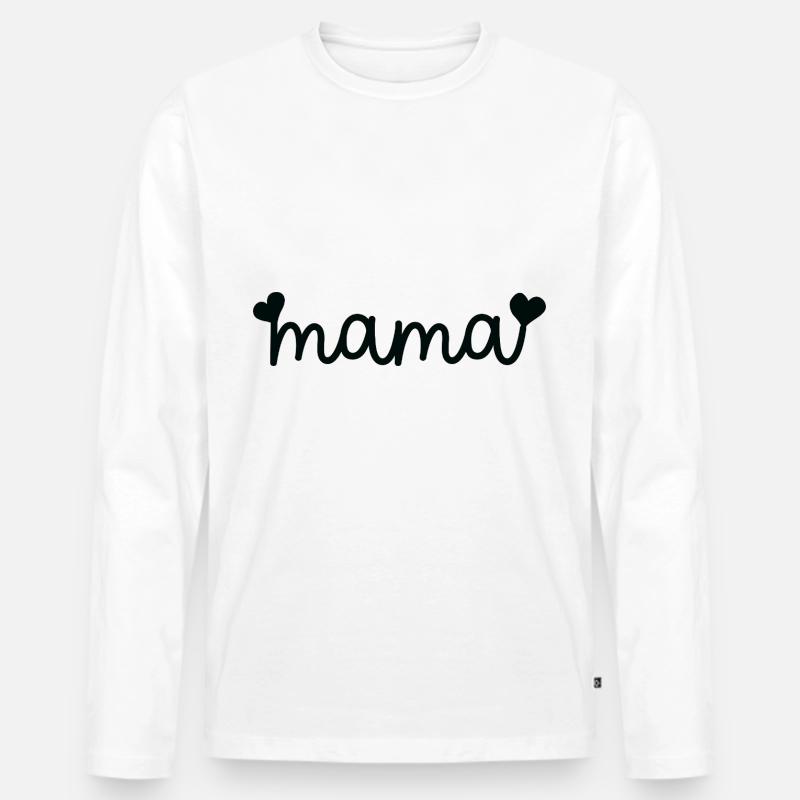 Mama - Männer Premium Bio Langarmshirt - Weiß