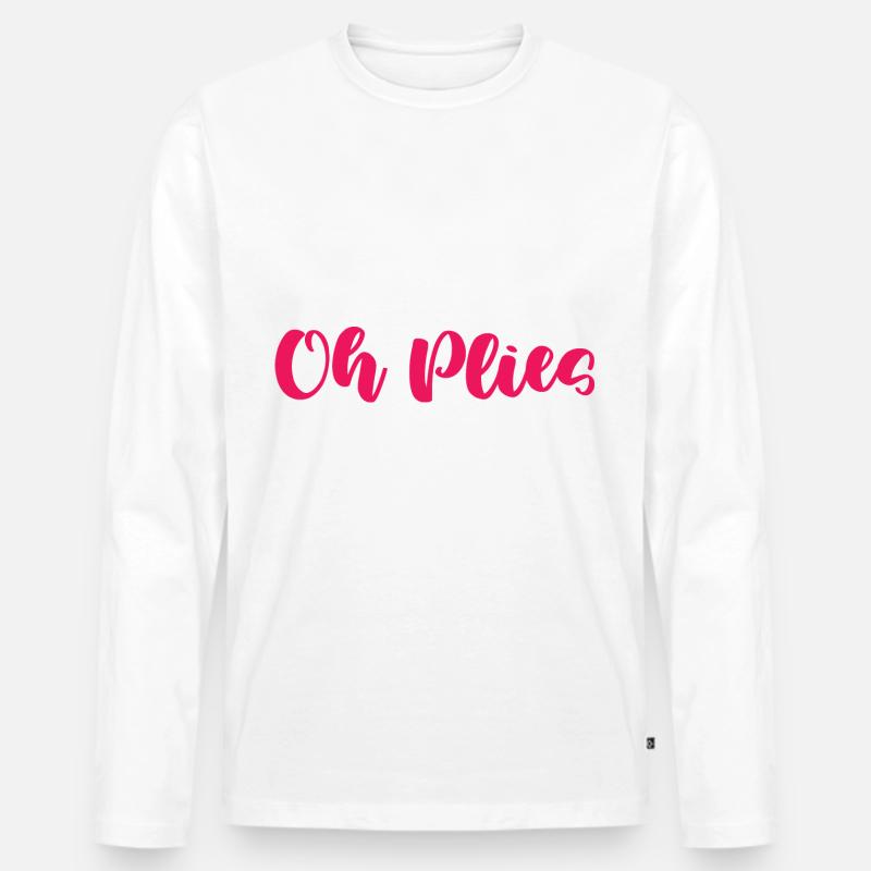 Oh Plies - Männer Premium Bio Langarmshirt - Weiß