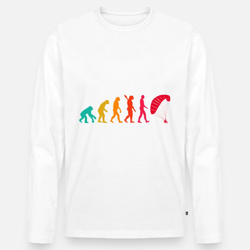 Evolution Graphic Paragliding Paraglider Skydiver - Männer Premium Bio Langarmshirt - Weiß