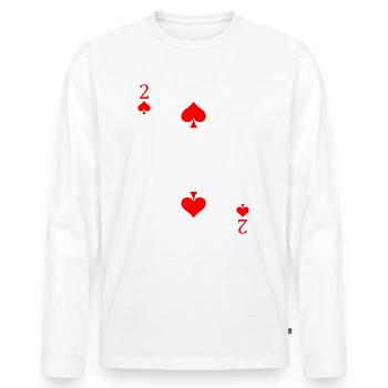 Poker Pokerface Pot Spiel Glück Casino Geschenk - Männer Premium Bio Langarmshirt - Weiß - Vorne - Nico (187cm)
