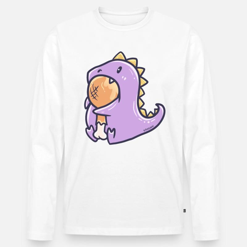 Fleischfresser Dinosaurier Illustration Geschenk - Männer Premium Bio Langarmshirt - Weiß