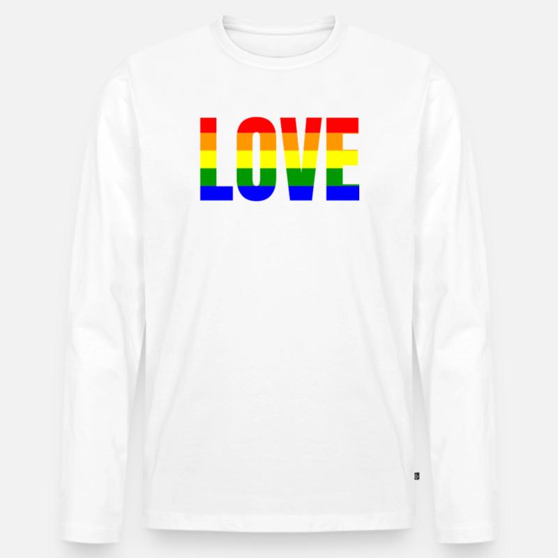 LBGT Liebe Pride - Männer Premium Bio Langarmshirt - Weiß