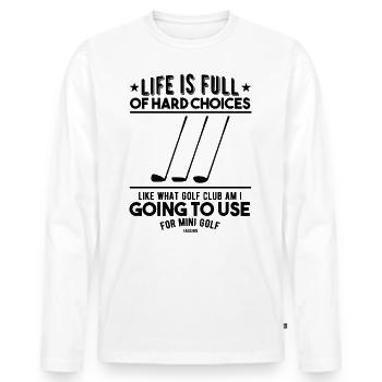 golf golf club golf - Men's Premium Organic Long Sleeve Shirt - white - Front - Nico (187cm)