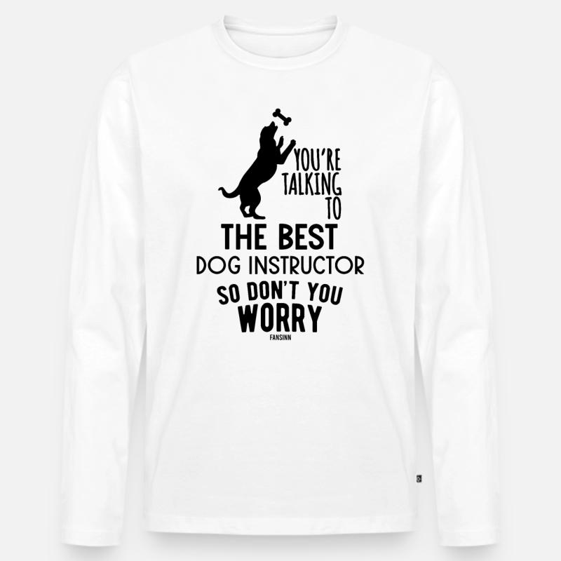 bester Hundetrainer - Männer Premium Bio Langarmshirt - Weiß