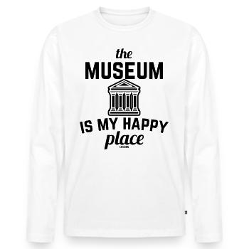 musée - T-shirt manches longues Premium bio Homme - blanc - Devant - Nico (187cm)