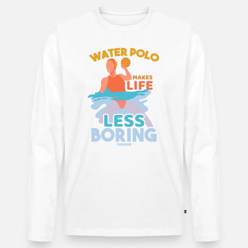 Wasserball - Männer Premium Bio Langarmshirt - Weiß