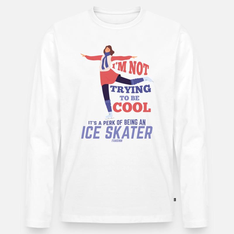 Eiskunstlauf Eislaufen - Männer Premium Bio Langarmshirt - Weiß