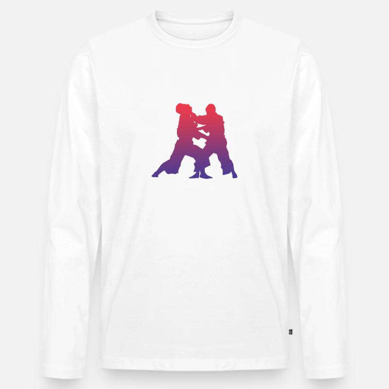 Aikido - Männer Premium Bio Langarmshirt - Weiß