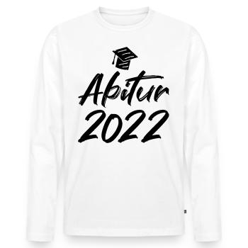 Abschluss Abitur 2022 Hut Pinselschrift - Männer Premium Bio Langarmshirt - Weiß - Vorne - Nico (187cm)