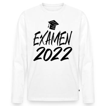 Abschluss Examen 2022 Hut Pinselschrift - Männer Premium Bio Langarmshirt - Weiß - Vorne - Nico (187cm)