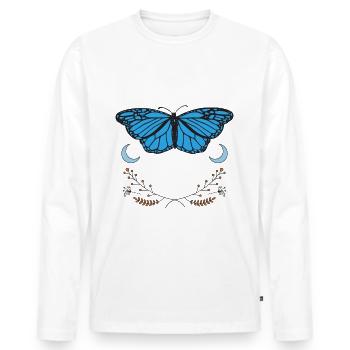Si je ne peux pas apporter mon papillon, je ne vais pas - T-shirt manches longues Premium bio Homme - blanc - Devant - Nico (187cm)