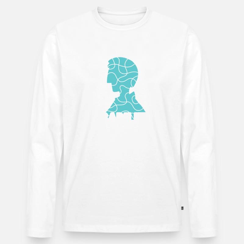 Autsimus Behinderung Asper Autist - Männer Premium Bio Langarmshirt - Weiß