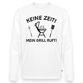 Grillen Grillsaison Humor Sprüche - Männer Premium Bio Langarmshirt - Weiß - Vorne - Nico (187cm)