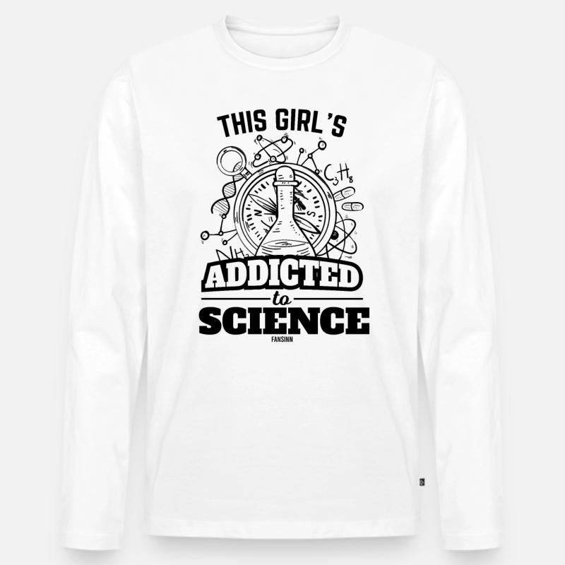 Mädchen Frau Muttertag Science - Männer Premium Bio Langarmshirt - Weiß