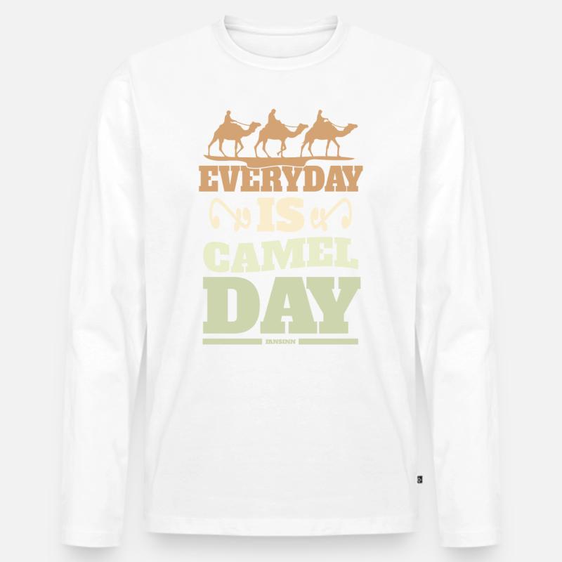 Everyday Is Camel Day - Männer Premium Bio Langarmshirt - Weiß
