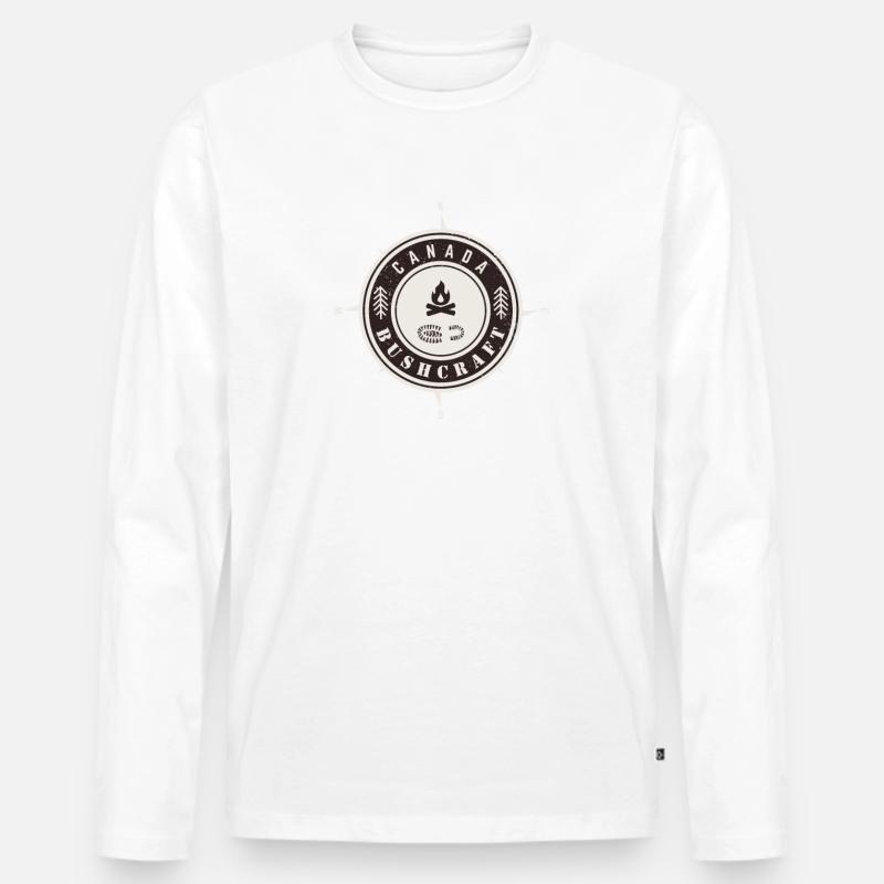 Bushcraft Canada - Männer Premium Bio Langarmshirt - Weiß