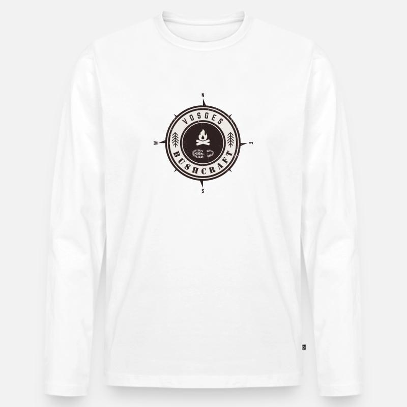 Bushcraft Vosges - Männer Premium Bio Langarmshirt - Weiß