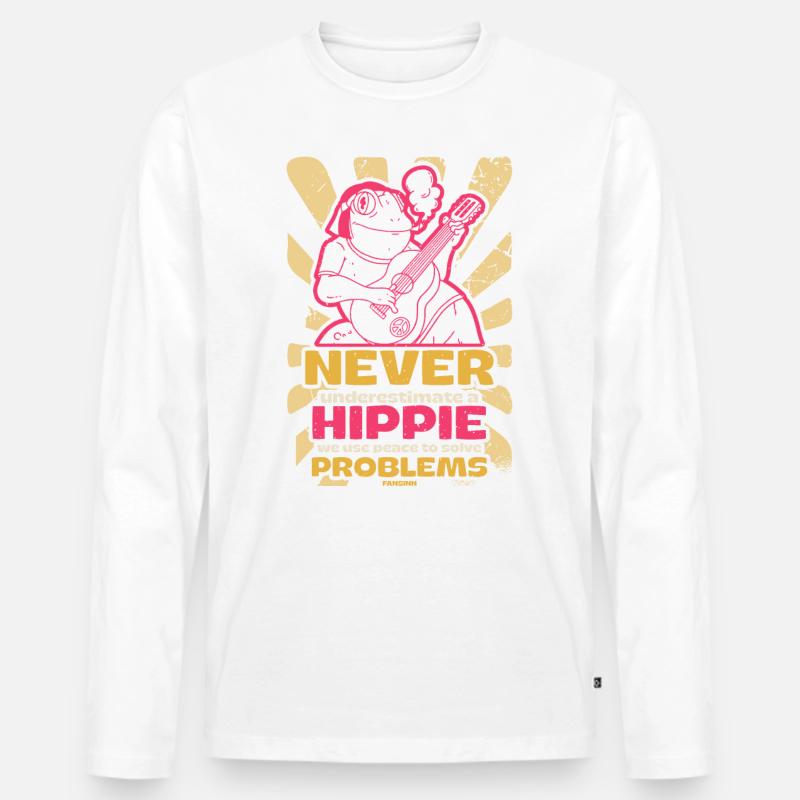 Peace solves all problems Hippie - Men's Premium Organic Long Sleeve Shirt - white