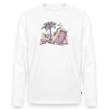 Hawaii - Men's Premium Organic Long Sleeve Shirt - white - Front - Nico (187cm)