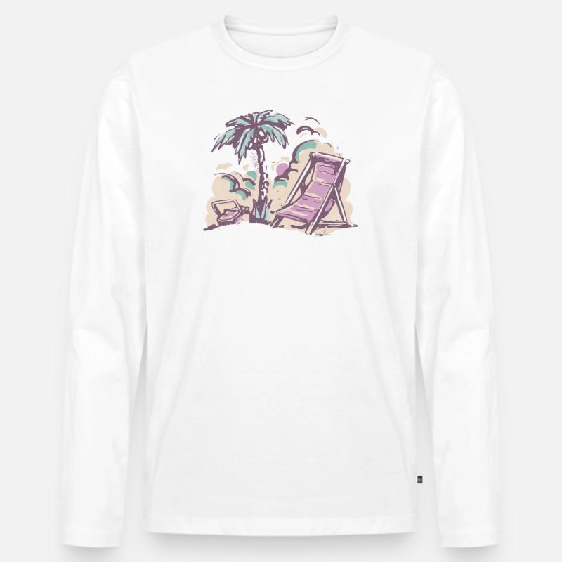 Hawaii - Männer Premium Bio Langarmshirt - Weiß