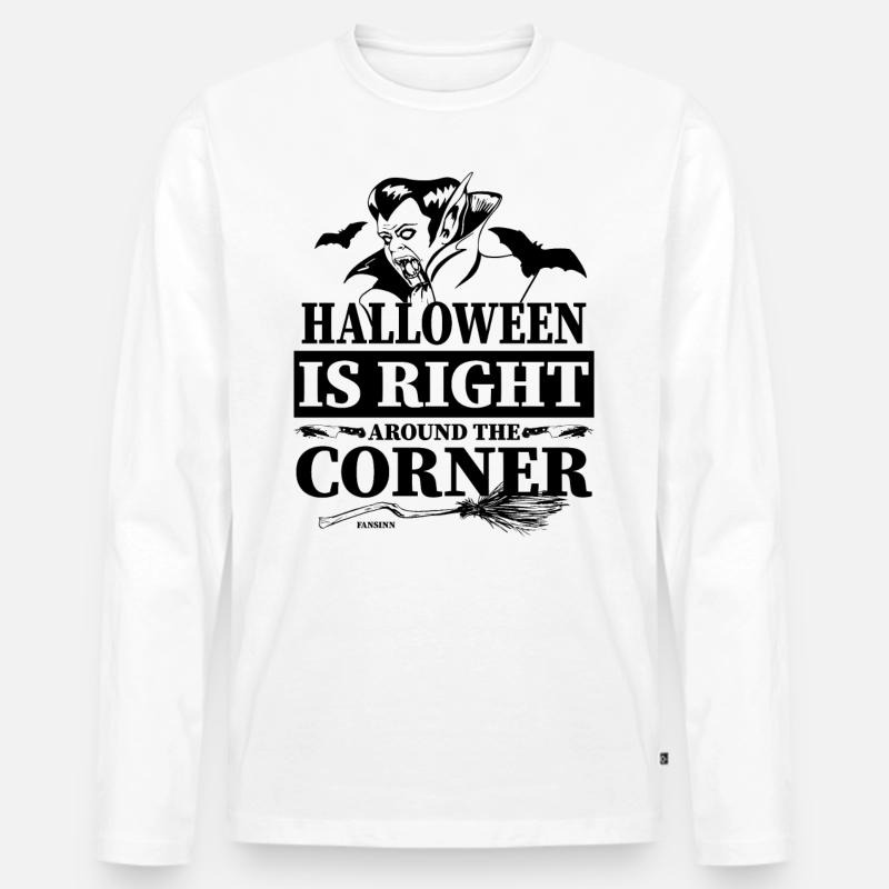 Vampir Halloween Geschenk - Männer Premium Bio Langarmshirt - Weiß
