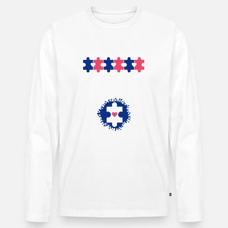 Autismus Mädchen Asperger Syndrom - Männer Premium Bio Langarmshirt - Weiß