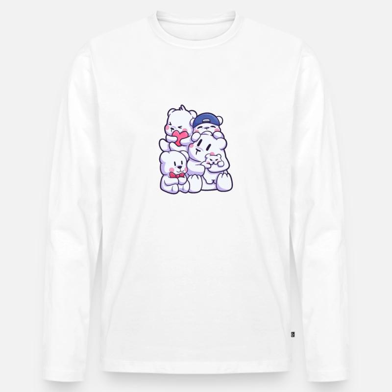 Real Men Love Polar Bears - Männer Premium Bio Langarmshirt - Weiß