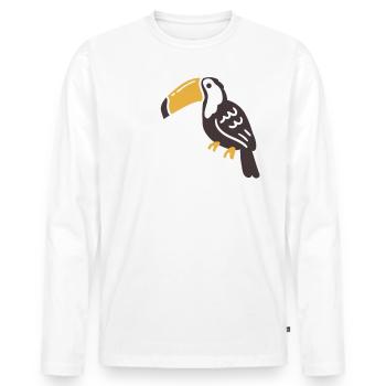 Toucan - Men's Premium Organic Long Sleeve Shirt - white - Front - Nico (187cm)