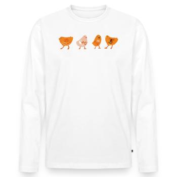 Chicken coop chicken bird - Men's Premium Organic Long Sleeve Shirt - white - Front - Nico (187cm)